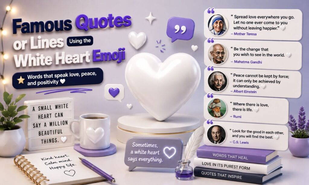 Famous Quotes or Lines Using the White Heart Emoji