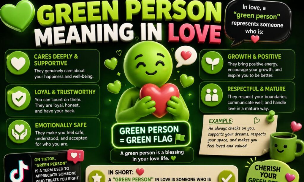 Green person meaning in love 