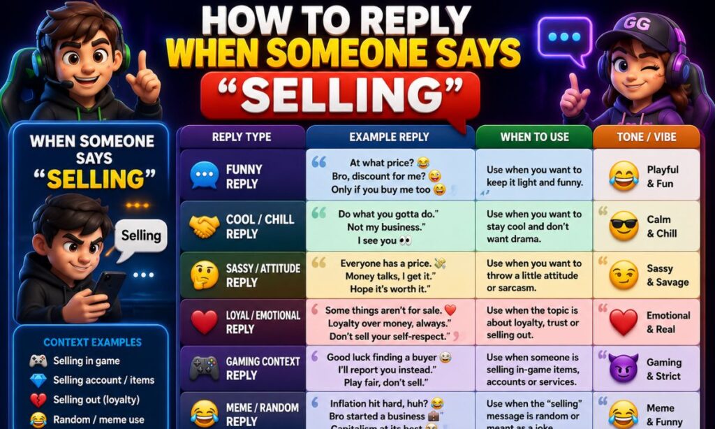 How to Reply When Someone Says Selling