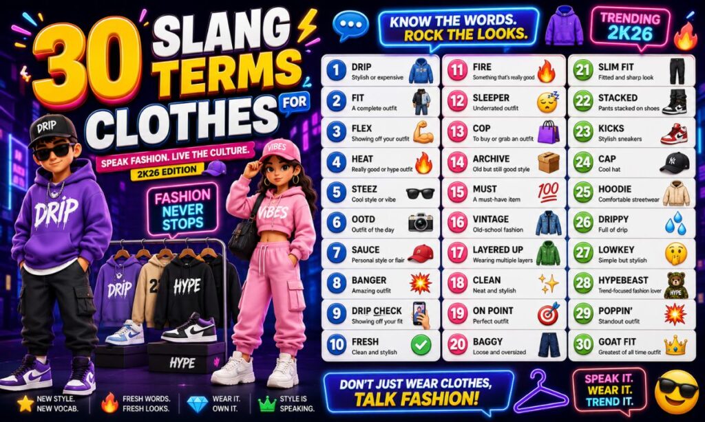 _30 Slang Terms for Clothes