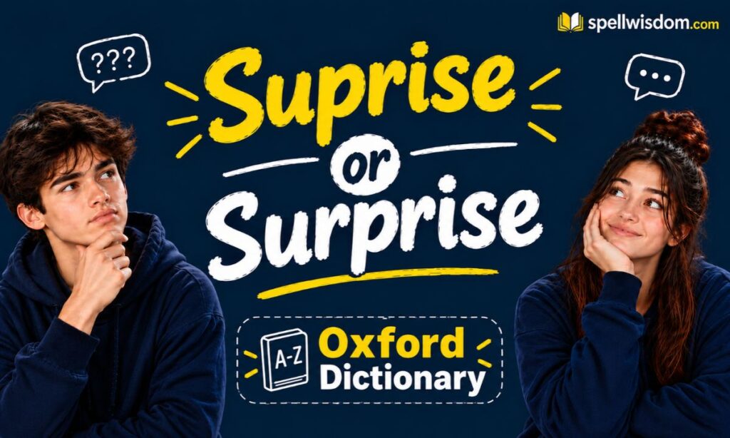 Suprise or surprise oxford dictionary