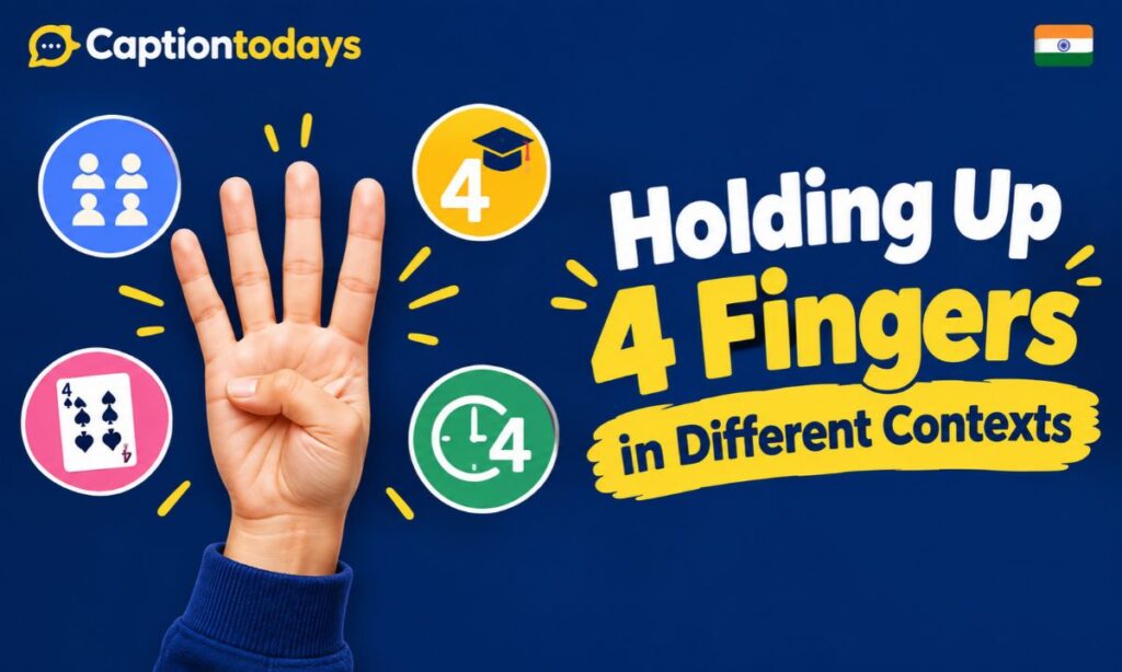 Holding Up 4 Fingers in Different Contexts